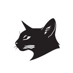 Cat head silhouette. Cat silhouette icon. Stylized Cat logo. Cat head icon.