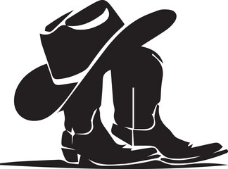 Cowboy Hat and Boots Silhouette