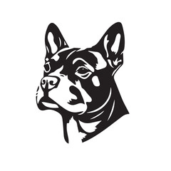 American Pitbull Dog silhouette on white background. Dog head icon. Dog logo design. Dog vector design.