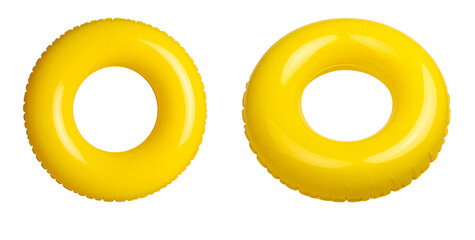 Yellow swims ring isolated on transparent background