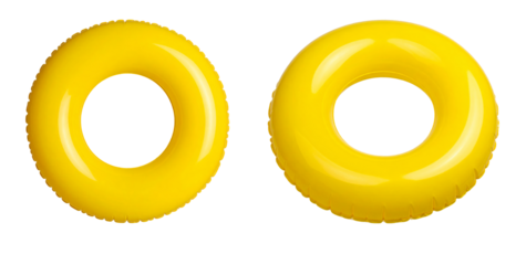 Yellow swims ring isolated on transparent background