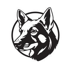 Dog silhouette on white background. Dog head icon. Dog logo. Dog Vector Design. 