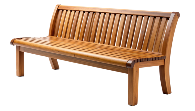 Wooden bench  isolate on on transparent background.