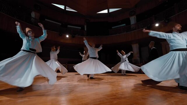 Spiritual Dance of Sufi Dervishes in Slow Motion