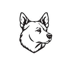 Dog silhouette on white background. Dog head icon. Dog logo. Dog Vector Design. 
