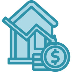 Asset Risk dual tone blue color, mini illustration icon. use for modern concept, print, UI, UX kit, web and app development. Vector related to risk management, business, finance.