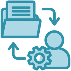 Obraz premium Backup dual tone blue color, mini illustration icon. use for modern concept, print, UI, UX kit, web and app development. Vector related to risk management, business, finance.