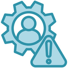 Operational Risk dual tone blue color, mini illustration icon. use for modern concept, print, UI, UX kit, web and app development. Vector related to risk management, business, finance.