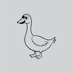 Black and White Goose Illustration