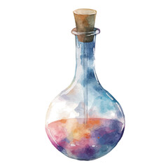 Graduated Buret, watercolor clipart vector, isolated on a white background.