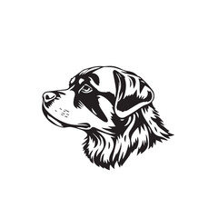 Rottweiler Dog silhouette on white background. Dog head icon. Dog logo design. Dog vector design.
