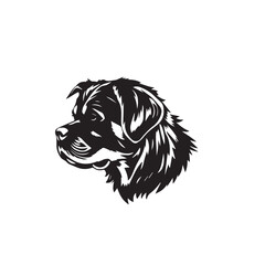 Rottweiler Dog silhouette on white background. Dog head icon. Dog logo design. Dog vector design.