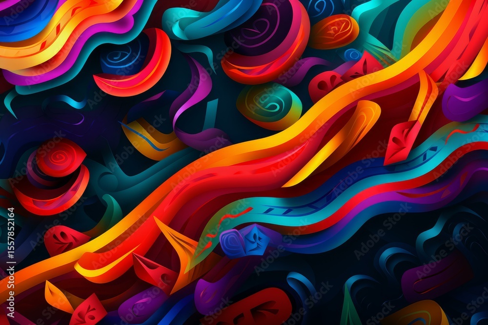 Aufkleber Abstract background flowing with vivid colors, creating a vibrant and dynamic visual experience