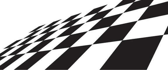 Obraz premium Floor in perspective with checkerboard texture. Empty chess board. Vector illustration.
