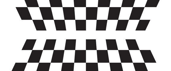 Obraz premium Floor in perspective with checkerboard texture. Empty chess board. Vector illustration.