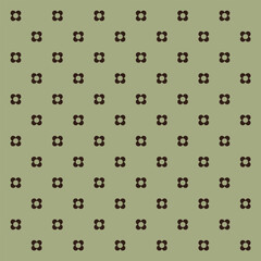 Small brown flower pattern on a khaki green background