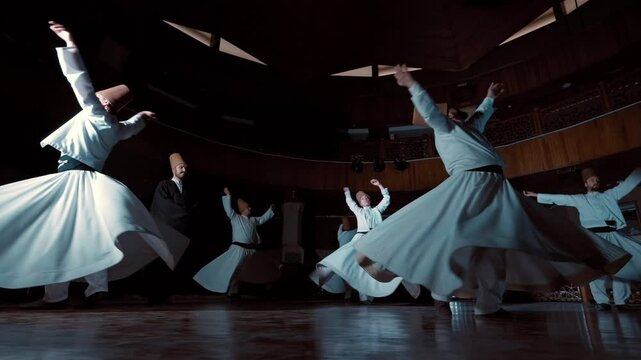 Sufi Dervishes Spinning in Mevlevi Lodge