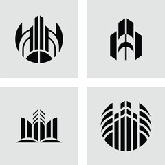 Modern Cityscape Logo Designs Abstract Urban Icons & Symbols