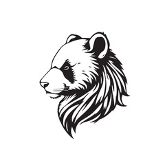 Panda head silhouette isolated on white background. Panda head icon. Panda head silhouette. Panda silhouette icon. Stylized Panda logo. 