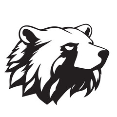 Bear head silhouette isolated on white background. Bear head icon. Bear head silhouette. Bear silhouette icon. Stylized Bear logo. 