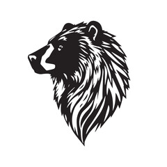 Bear head silhouette isolated on white background. Bear head icon. Bear head silhouette. Bear silhouette icon. Stylized Bear logo. 