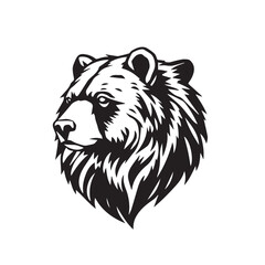 Bear head silhouette isolated on white background. Bear head icon. Bear head silhouette. Bear silhouette icon. Stylized Bear logo. 