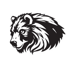 Bear head silhouette isolated on white background. Bear head icon. Bear head silhouette. Bear silhouette icon. Stylized Bear logo. 
