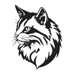 Cat head silhouette. Cat silhouette icon. Stylized Cat logo. Cat head icon.