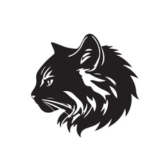 Cat head silhouette. Cat silhouette icon. Stylized Cat logo. Cat head icon.
