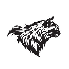 Cat head silhouette. Cat silhouette icon. Stylized Cat logo. Cat head icon.