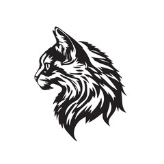 Cat head silhouette. Cat silhouette icon. Stylized Cat logo. Cat head icon.