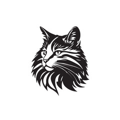 Obraz premium Cat head silhouette. Cat silhouette icon. Stylized Cat logo. Cat head icon.