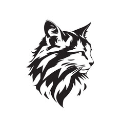 Cat head silhouette. Cat silhouette icon. Stylized Cat logo. Cat head icon.