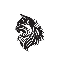 Cat head silhouette. Cat silhouette icon. Stylized Cat logo. Cat head icon.