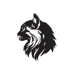 Cat head silhouette. Cat silhouette icon. Stylized Cat logo. Cat head icon.