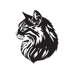 Cat head silhouette. Cat silhouette icon. Stylized Cat logo. Cat head icon.