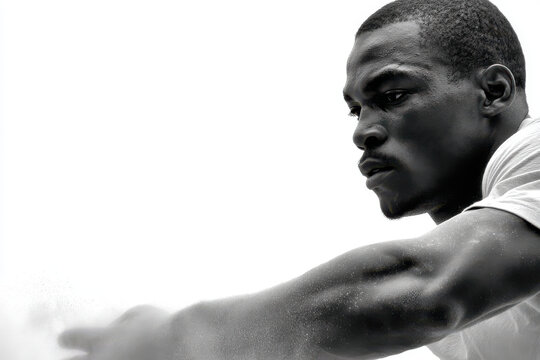 portrait of ringball player captured in dynamic motion positioned on left side of frame