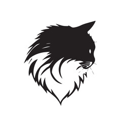 Cat head silhouette. Cat silhouette icon. Stylized Cat logo. Cat head icon.