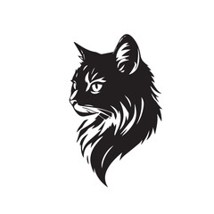 Cat head silhouette. Cat silhouette icon. Stylized Cat logo. Cat head icon.