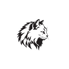 Cat head silhouette. Cat silhouette icon. Stylized Cat logo. Cat head icon.