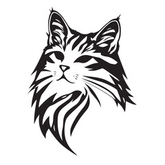 Fototapeta premium Cat head silhouette. Cat silhouette icon. Stylized Cat logo. Cat head icon.