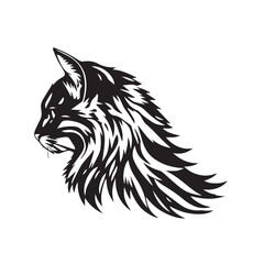 Cat head silhouette. Cat silhouette icon. Stylized Cat logo. Cat head icon.