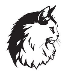 Cat head silhouette. Cat silhouette icon. Stylized Cat logo. Cat head icon.