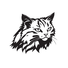 Cat head silhouette. Cat silhouette icon. Stylized Cat logo. Cat head icon.