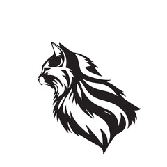 Cat head silhouette. Cat silhouette icon. Stylized Cat logo. Cat head icon.