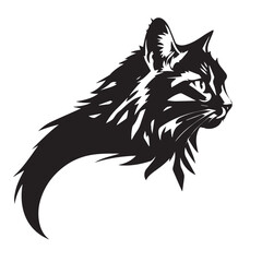 Cat head silhouette. Cat silhouette icon. Stylized Cat logo. Cat head icon.