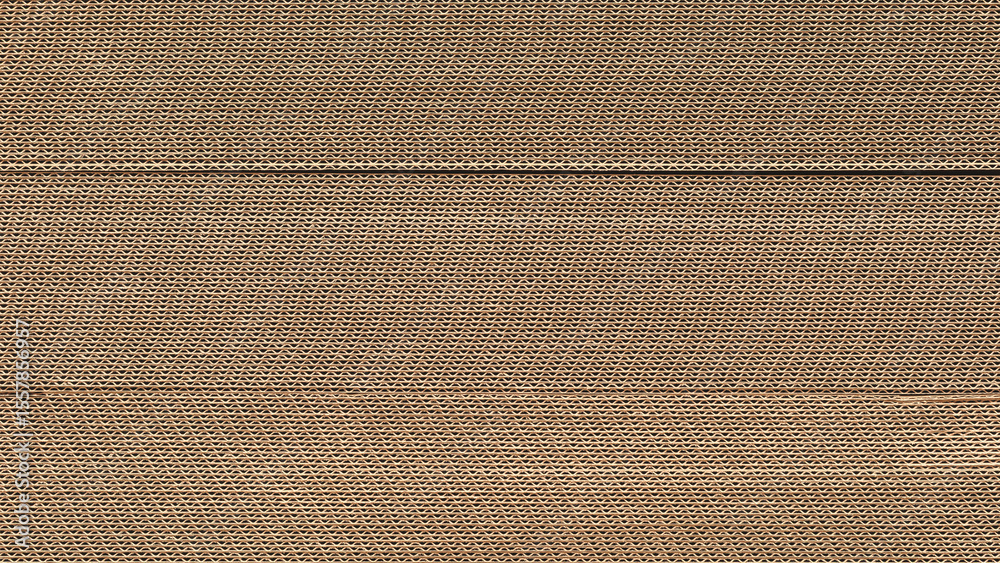 Poster Brown cardboard sheets for packaging is neatly placed in a stack for further use as background for template pages and banners delivery logistics concept