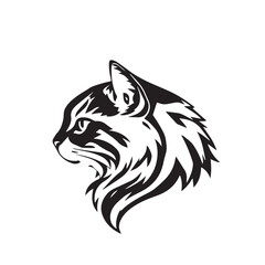 Cat head silhouette. Cat silhouette icon. Stylized Cat logo. Cat head icon.