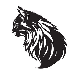 Cat head silhouette. Cat silhouette icon. Stylized Cat logo. Cat head icon.
