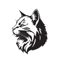 Cat head silhouette. Cat silhouette icon. Stylized Cat logo. Cat head icon.